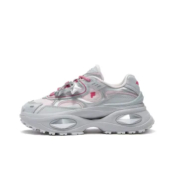 FILA FUSION BIANCO III Bianco 3 Slip Resistant Low Top Casual Shoes Women's Plain Misty Pink Day Rock Gray