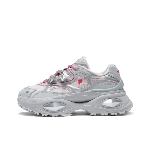 FILA FUSION BIANCO III Bianco 3 Slip Resistant Low Top Casual Shoes Women's Plain Misty Pink Day Rock Gray