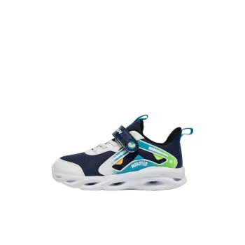 QIAODAN Anti Slip Wear Resistant Low Top Kids' Running Shoes Jordan White / Calm Blue Children Aged 3 7 Years Old