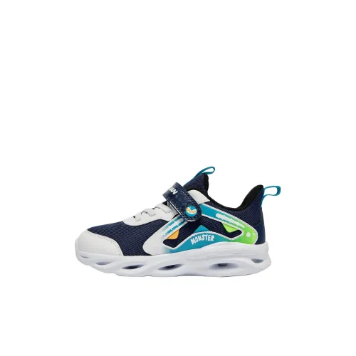 QIAODAN Anti Slip Wear Resistant Low Top Kids' Running Shoes Jordan White / Calm Blue Children Aged 3 7 Years Old