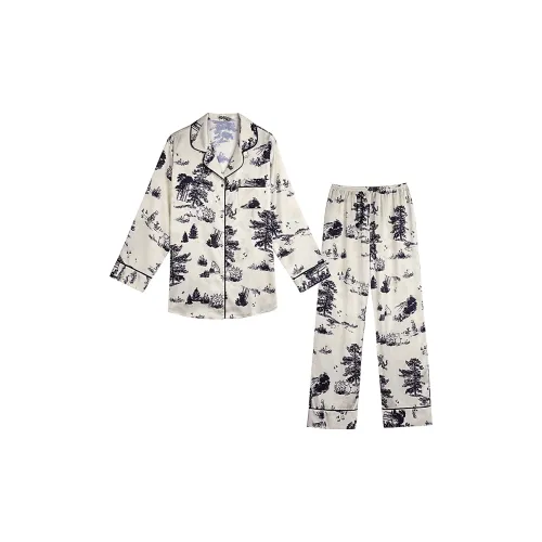 IIZZINI Pajama Set Women's Ink Wash Jungle