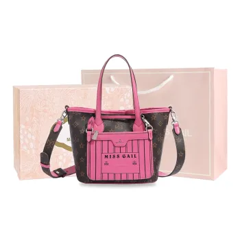 MISS GAIL Artificial Leather Handbag, Shoulder Bag, Crossbody Bag Medium Size Women's Rose Red