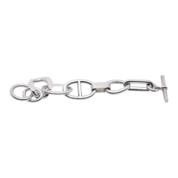 HERMES 925 Sterling Silver Bracelets Men's Silver