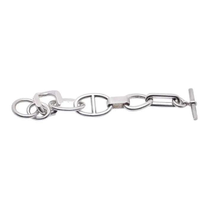 HERMES 925 Sterling Silver Bracelets Men's Silver-0