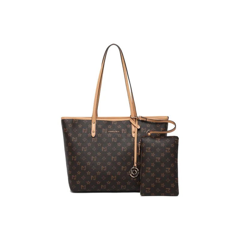 Vigno Synthetic Leather Tote Bag Shopping Bag Shoulder Bag Regular Women's Ecru/Brown-12
