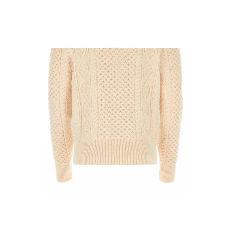 BALLY Logo Embroidered Cable Knit Jumper-3