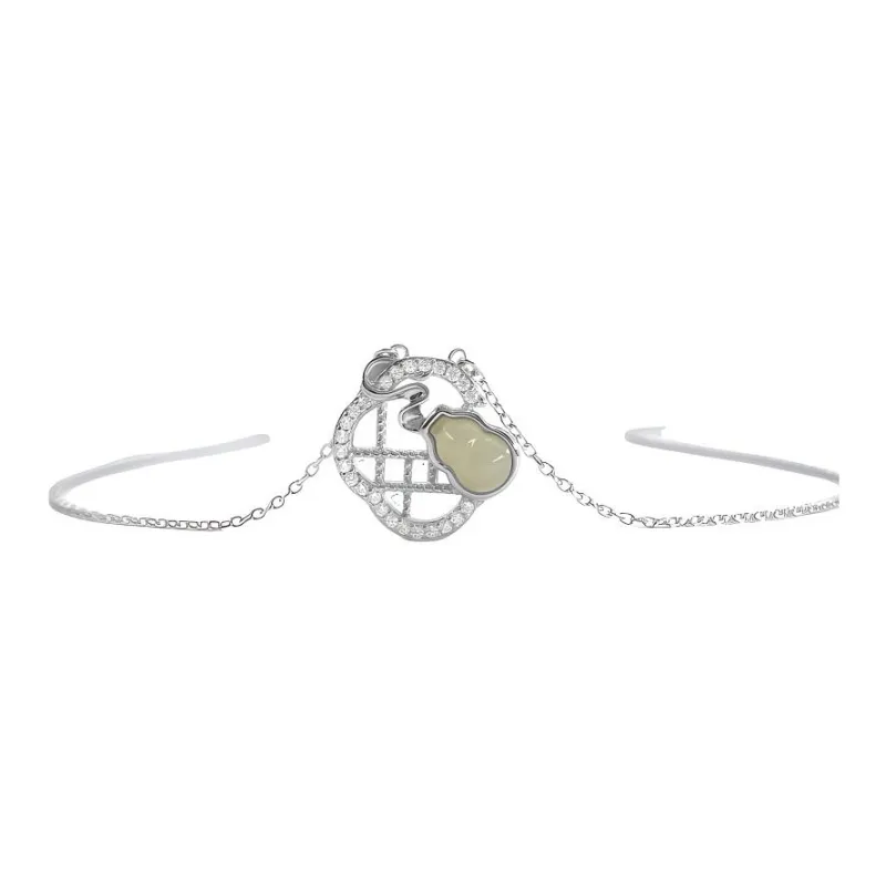 Andaozi Natural Hetian Jade Necklace Pale Greenish White Jade Unisex-4
