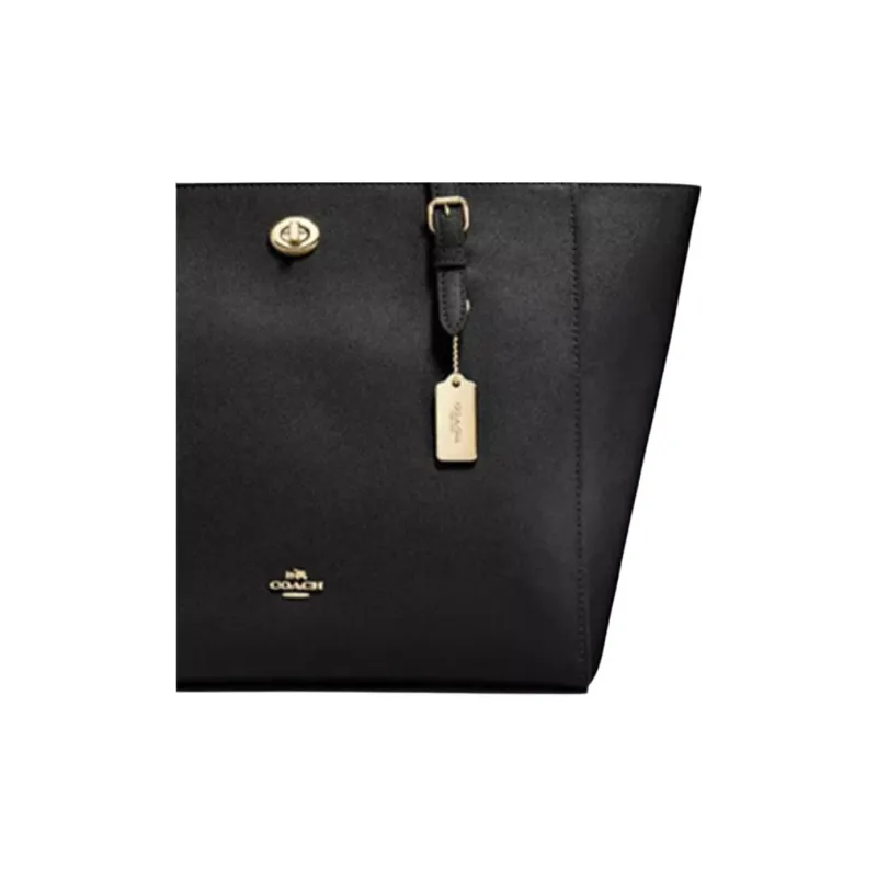 COACH Turnlock PVC Portable One Shoulder Crossbody Tote Tote Large Size Women's Black-1