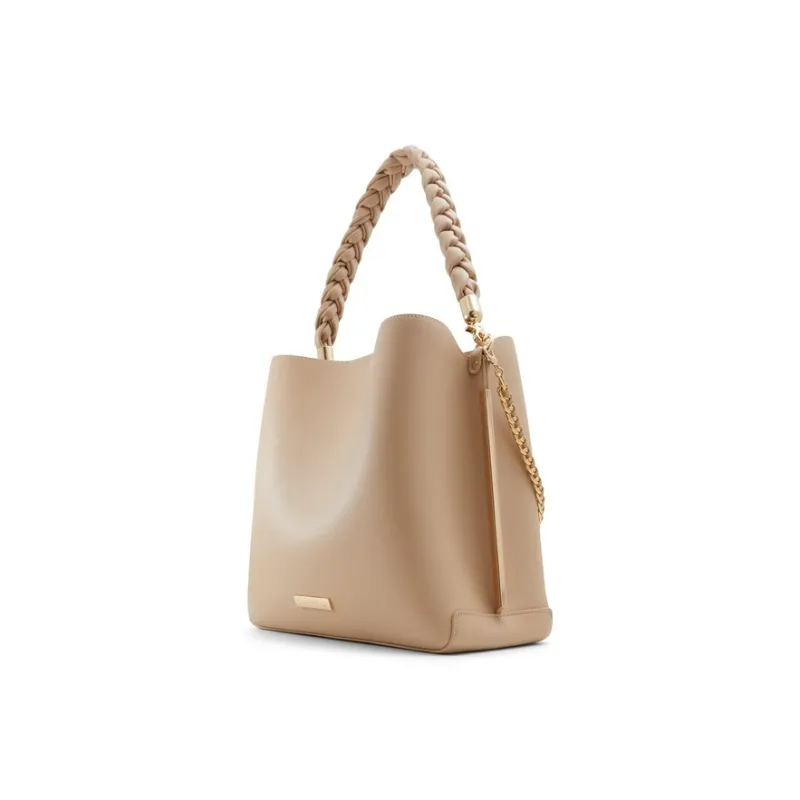 ALDO Artificial Leather Bucket Bag, Shoulder Bag Medium Size Women's Bone-1
