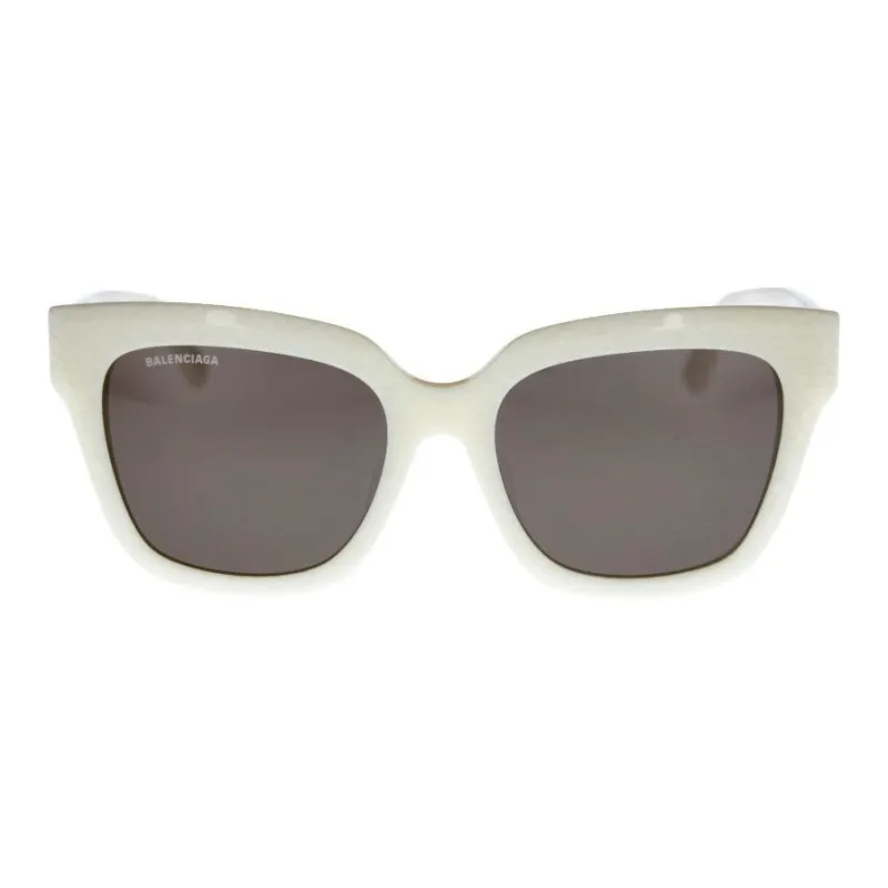 Balenciaga Acetate Irregular Shape Sunglasses Women's White-1