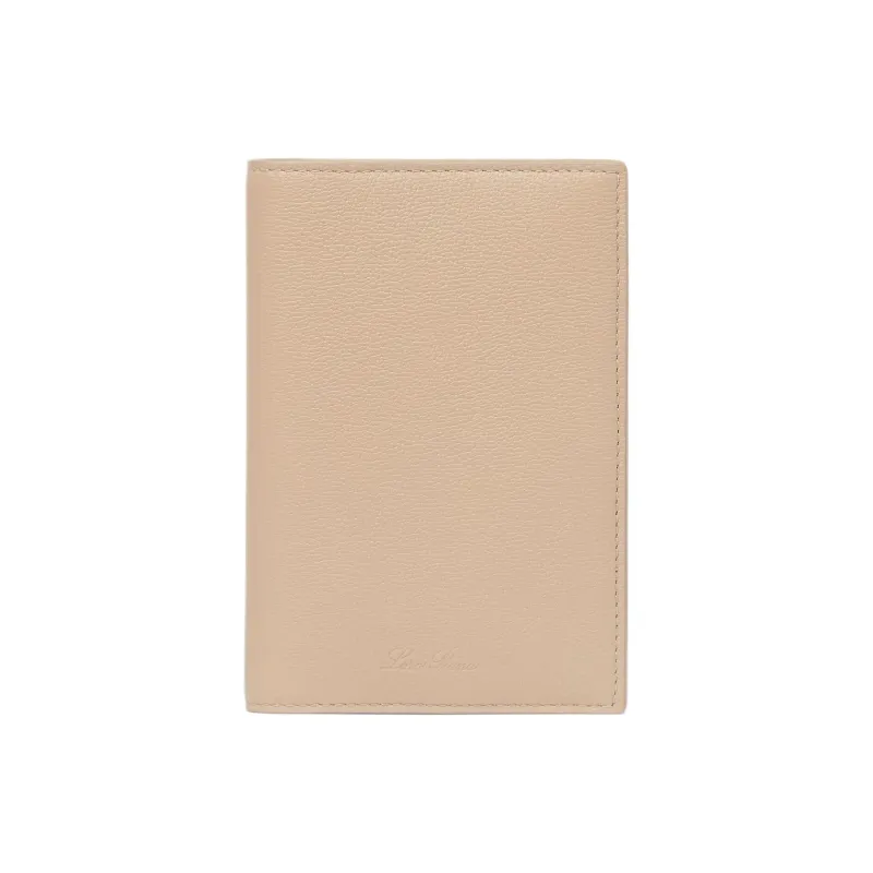 Loro Piana Calfskin Passport Holder Women's Beige Yellow-0