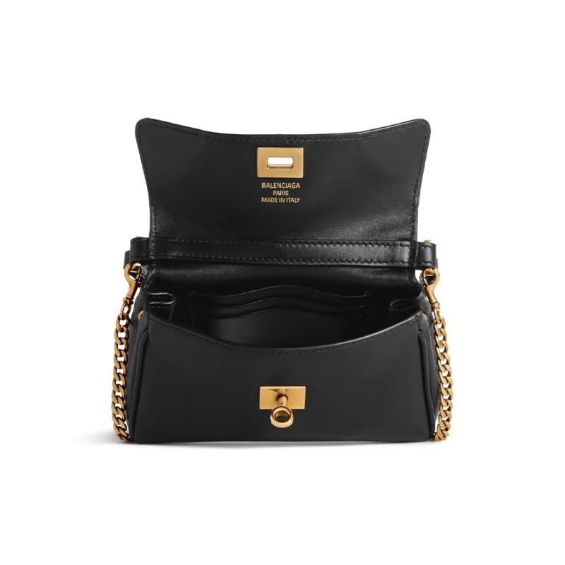Balenciaga Rodeo Calfskin One Shoulder Handbags Nano Women's Black-5