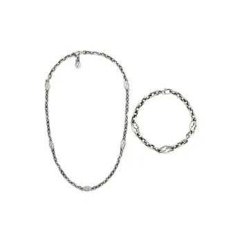 GUCCI Sterling Silver Interlocking G Necklace