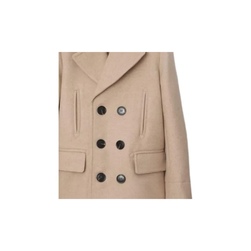 Burberry Wool Blend Pea Coat Men's Umber-2
