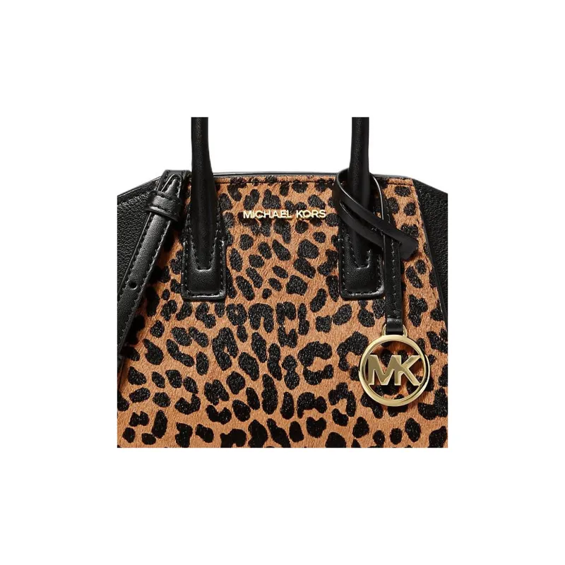 MICHAEL KORS Avril With Cow Suede Leather Shoulder Bag, Crossbody Bag, Handbag Mini Women's Black & Brown-2