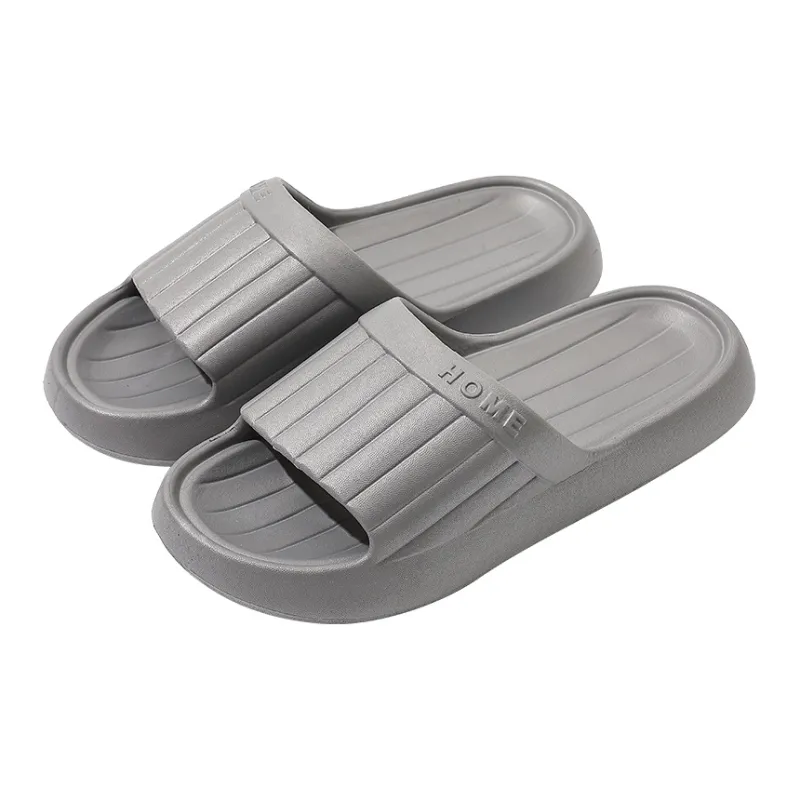 Foot Recreation Minimalist Style Vertical Stripes Letter Comfortable Quiet Slip Resistant Slippers Home Slippers Unisex-25
