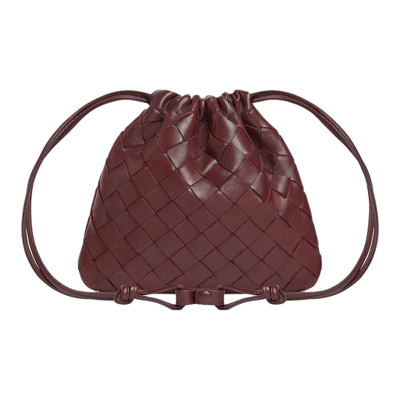Bottega Veneta Cow Leather Crossbody Bag, Shoulder Bag Trumpets Women's Madder Brown Red-2