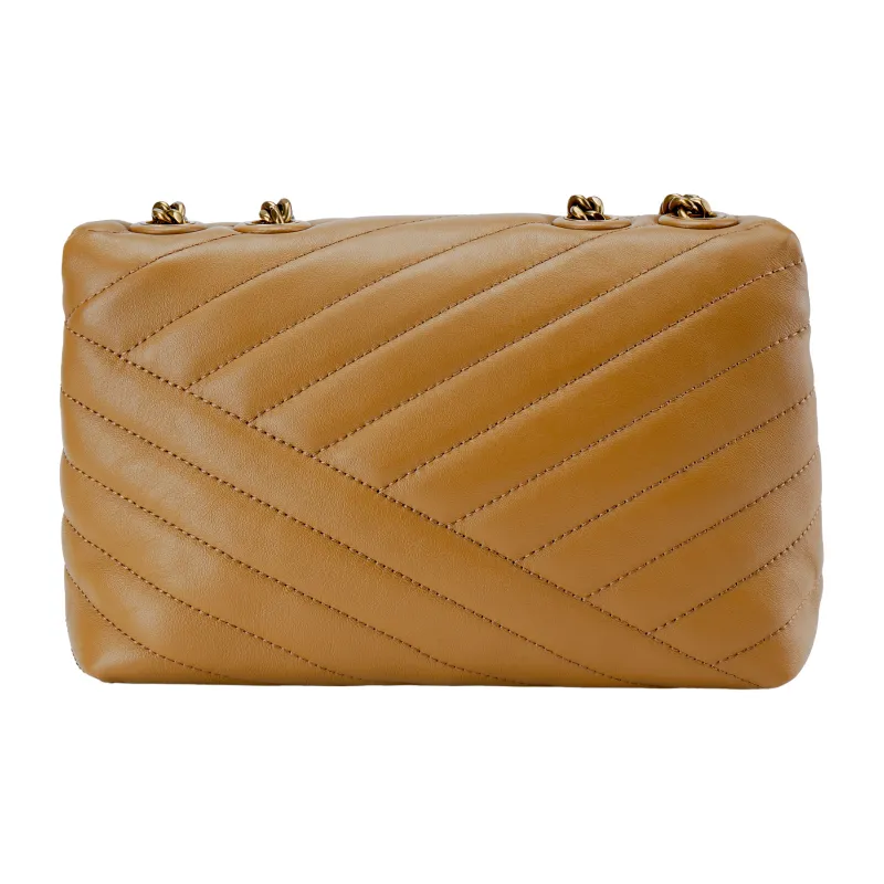 TORY BURCH Kira Leather And Chain Shoulder Strap Shoulder Bag, Crossbody Bag Trumpets Women's Almond Brown-2
