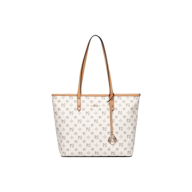 Vigno Synthetic Leather Tote Bag Shopping Bag Shoulder Bag Regular Women's Ecru/Brown-11