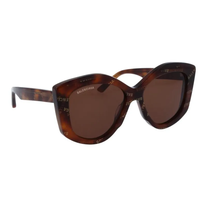 Balenciaga Acetate Irregular Shape Sunglasses Women's Tortoiseshell-2