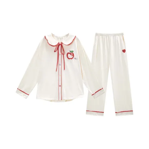 GUKOO x Hello Kitty Pajama Set Women's Pearl White