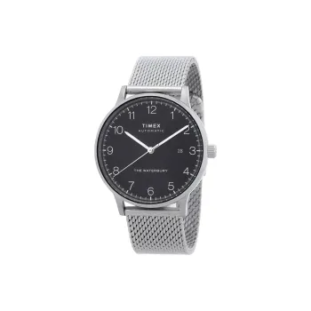 TIMEX Wrist Watch Automatic Mechanical Movement Stainless Steel Strap 40mm Black Dial Men's Watches