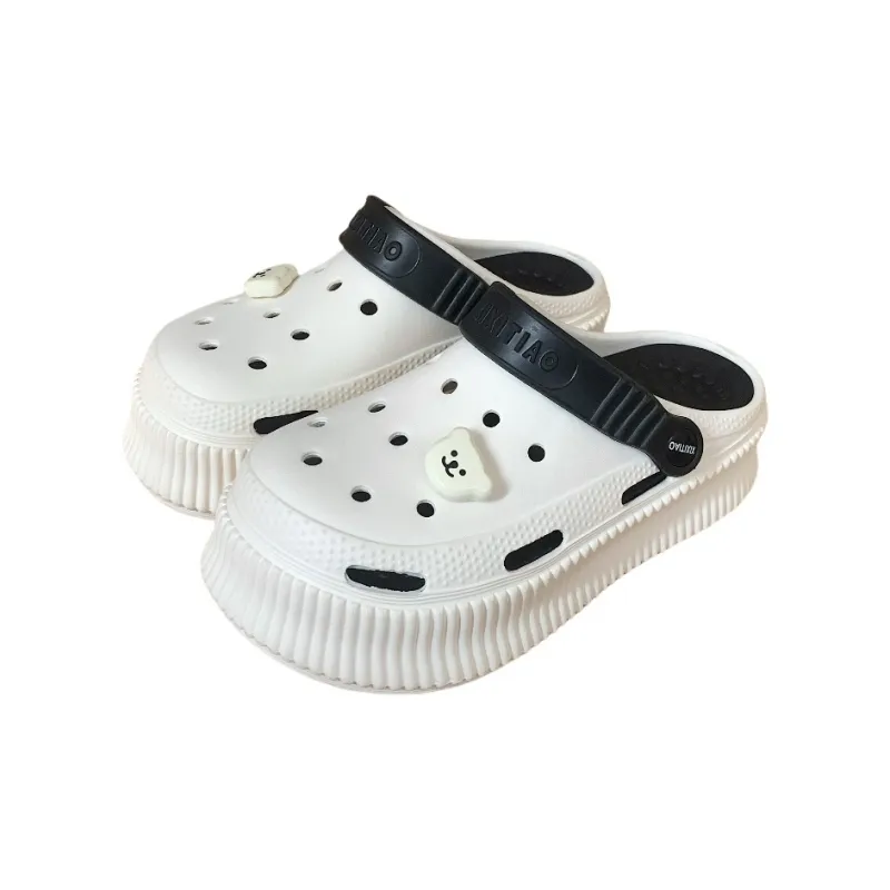 SHIGUDE Slippers Women's, White Rose Red-21