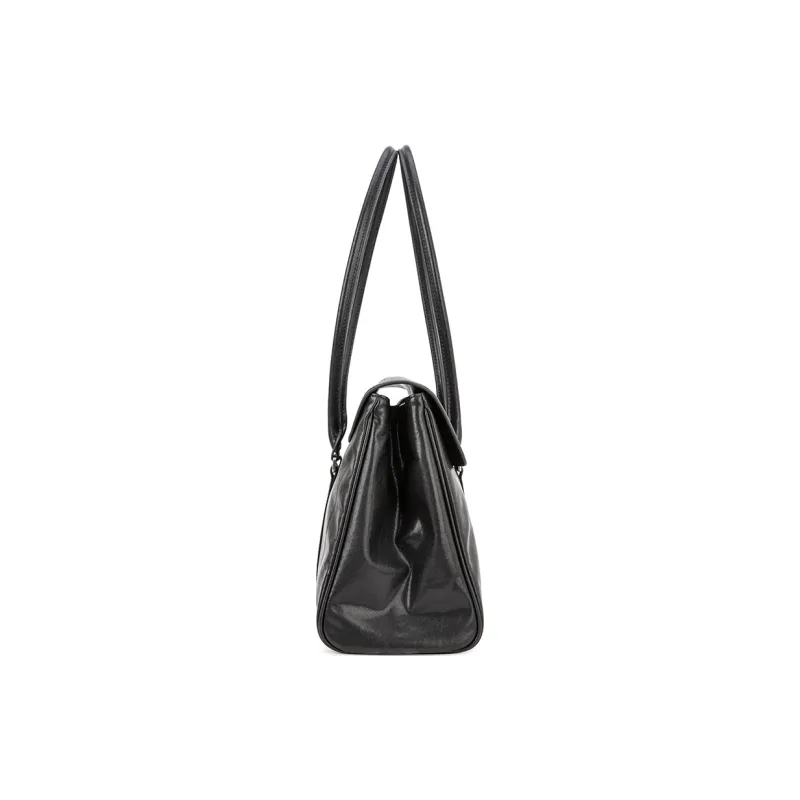 VENOF Cow Leather Shoulder Bag Women's Vegetable Tanned Brown/Vegetable Tanned Black-8