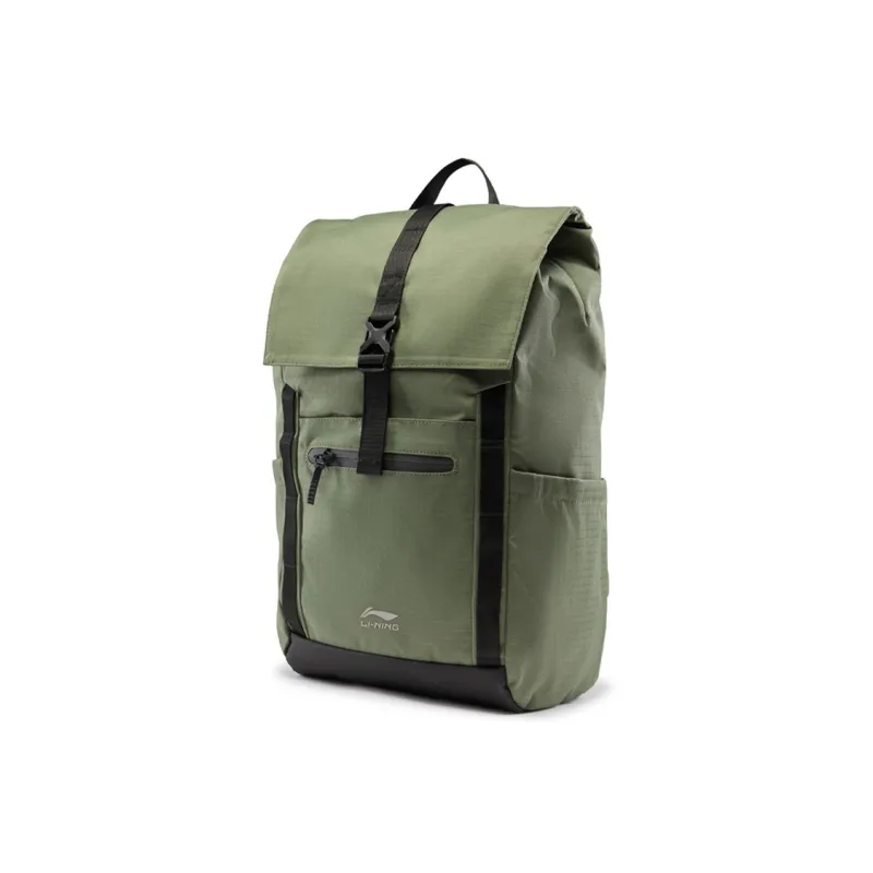LiNing Polyester Backpack Unisex Army Canvas Green-1