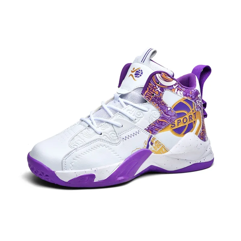 SOURCE Cushioning Anti Slip Wear Resistant Impact Resistant Lightweight Rebound High Top Basketball Shoes Unisex-8