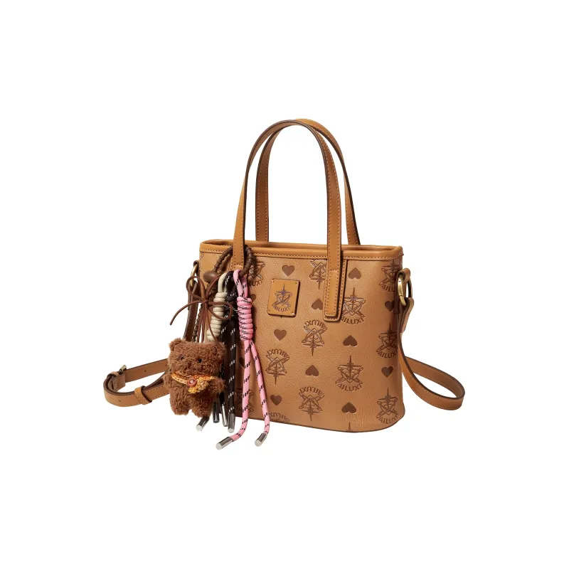 AILUXI Synthetic Leather Tote Bag Shopping Bag Handbag Women's Cocoa Brown-1