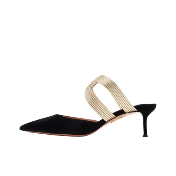 AQUAZZURA Closed Toe Slippers 5cm Women's Black