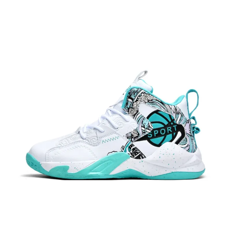 SOURCE Cushioning Anti Slip Wear Resistant Impact Resistant Lightweight Rebound High Top Basketball Shoes Unisex-3