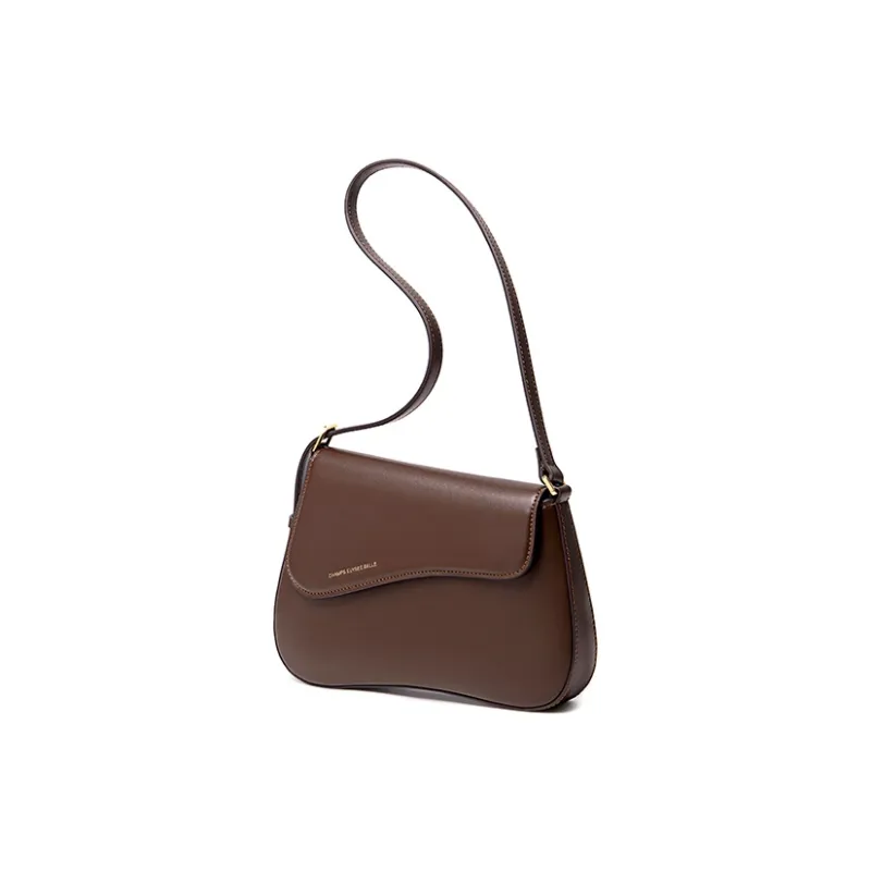 Vigno Synthetic Leather One Shoulder Baguette Bag Regular Women's Black/Dark Brown/Khaki-1