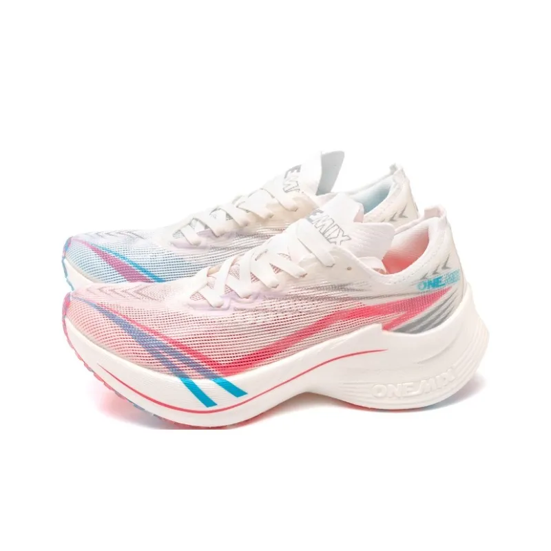 ONEMIX Run Cool Running Shoes Unisex Mismatched Color Pink & Blue In Action-0