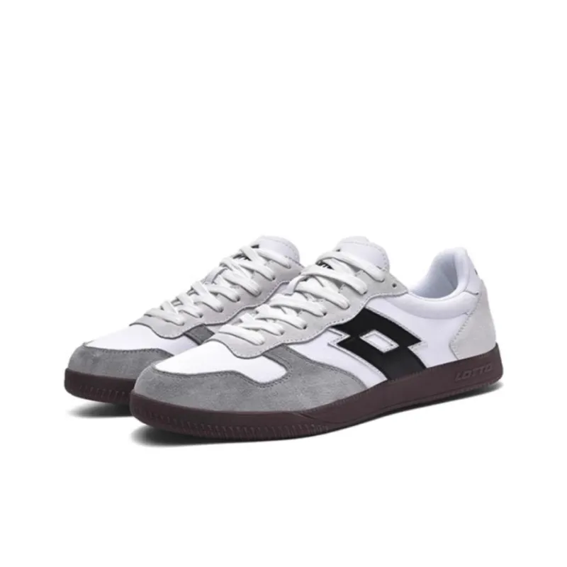 LOTTO Anti Slip Wear Resistant Low Top Skateboard Shoes Women's White Gray-1