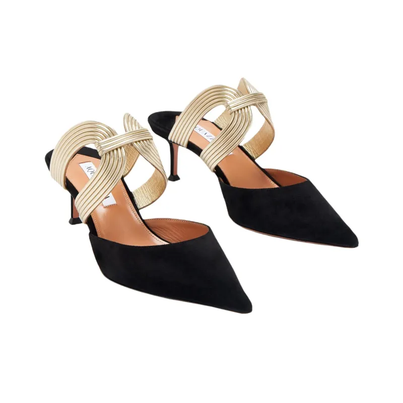 AQUAZZURA Closed Toe Slippers 5cm Women's Black-2