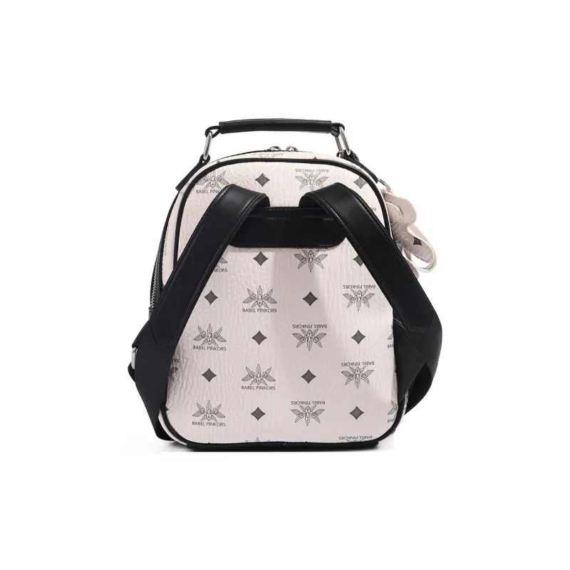 MISS GAIL Synthetic Leather Backpack Women's Pink/Beige Yellow/Black White-15