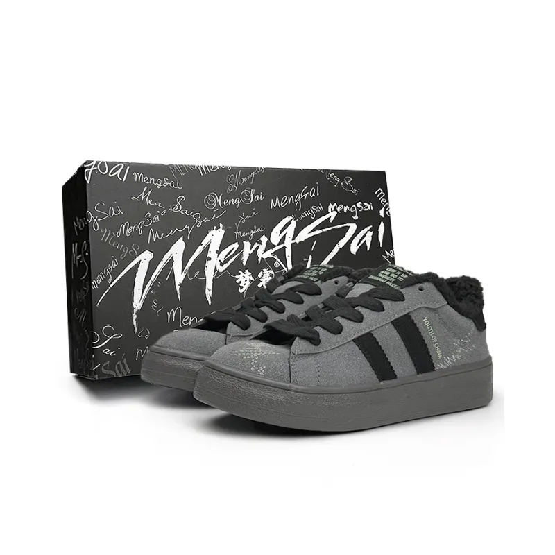 Mengsai Thermal Slip Resistant Low Top Skateboard Shoes Women's Black Warrior-0