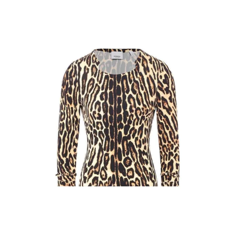 Burberry Long-Sleeved Dresses Women's Multicolor-3