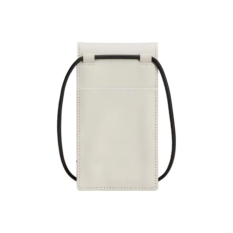 Y 3 Leather One Shoulder Crossbody Cell Phone Pouch Unisex Talc-2