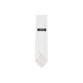 Zegna Mulberry Silk Ties Unisex White