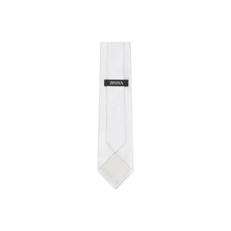 Zegna Mulberry Silk Ties Unisex White-0
