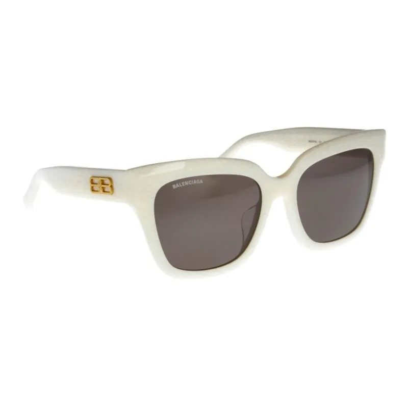Balenciaga Acetate Irregular Shape Sunglasses Women's White-2