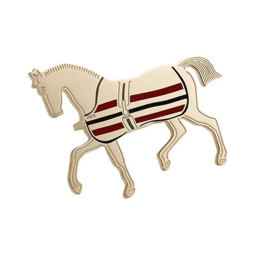 HERMES Lacquered Finish Accessories Unisex Light Gold