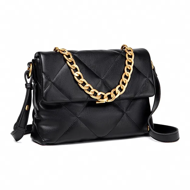 Vigno Synthetic Leather One Shoulder Crossbody Small Square Bag Regular Women's Black-3