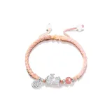 S999 Fine Silver-Chinese Auspicious Animal "Qingjie" Bracelet (Pink)