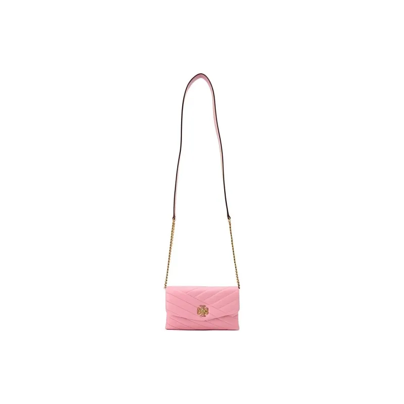 TORY BURCH Kira Natural Leather Chain Bag, Crossbody Bag, Shoulder Bag Mini Women's Pink-3