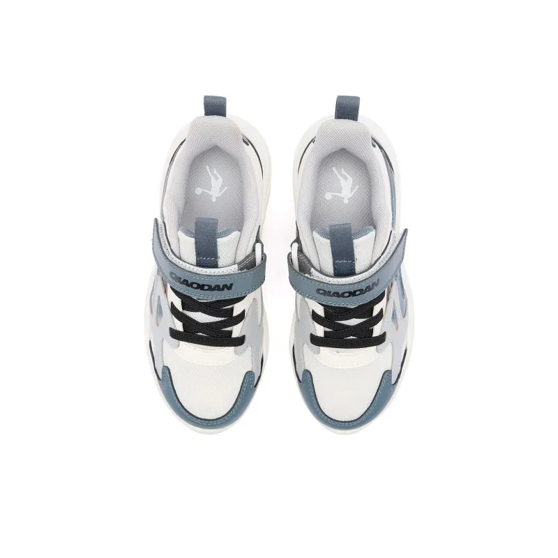 QIAODAN Anti Slip Wear Resistant Low Top Kids Lifestyle Shoes Ivory/Arctic Blue Children Aged 3 7 Years Old-3