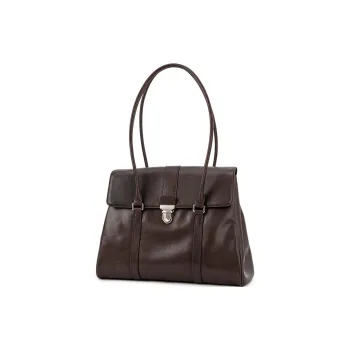 VENOF Cow Leather Shoulder Bag Women's Vegetable Tanned Brown/Vegetable Tanned Black